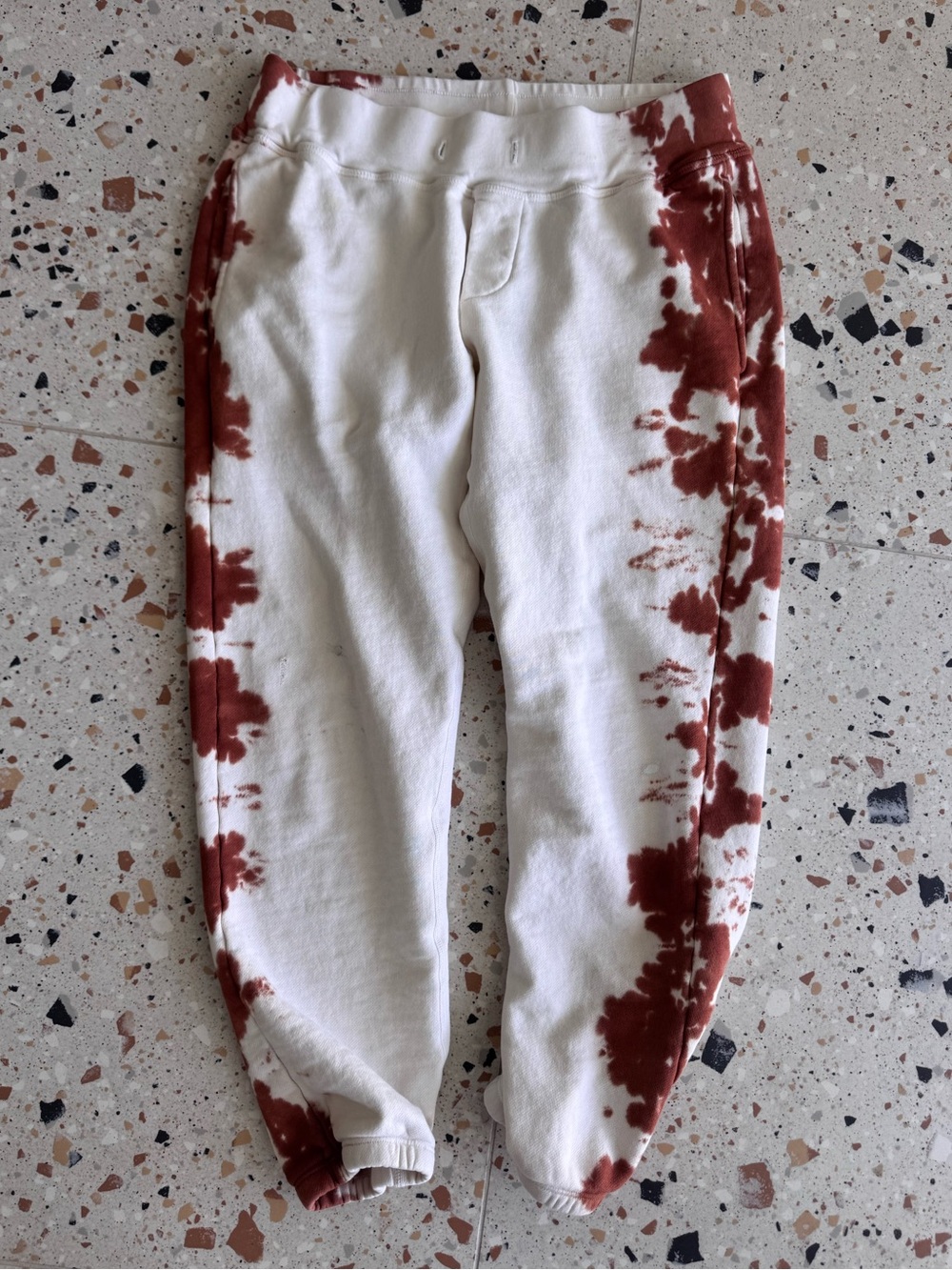 NSF Kids Cream and Brown Tie-Dye Joggers
